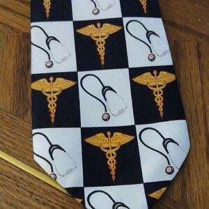 🤠New Caduceus And Stethoscope Checkered Tie From The Tie Guys